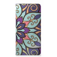 Motorola Moto G60s Smart Cover Purple Flower - thumbnail