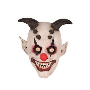 Halloween clown met hoorns masker van latex