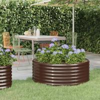 Plantenbak 100x100x36 cm gegalvaniseerd staal bruin