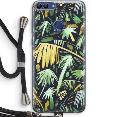 Tropical Palms Dark: Huawei P Smart (2018) Transparant Hoesje met koord
