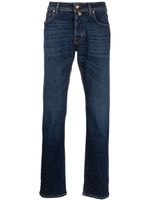 Jacob Cohën logo-patch straight-leg jeans - Bleu