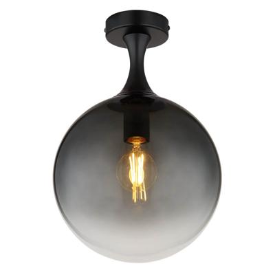 Globo Zwarte plafondlampDalton bol smoke glas Ø 25cm - 15885D
