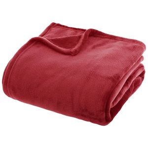 Fleece deken/fleeceplaid - warm rood - 180 x 230 cm - polyester - bankdeken