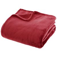 Fleece deken/fleeceplaid - warm rood - 180 x 230 cm - polyester - bankdeken