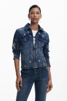 Denim jack met borduursels - BLUE - S