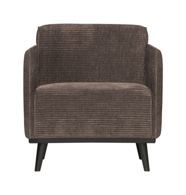 WOOOD Fauteuil 'Statement' Met Armleuning, Rib, kleur Taupe