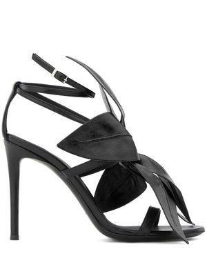 Giuseppe Zanotti sandales Lilium 105 mm à fleurs - Noir