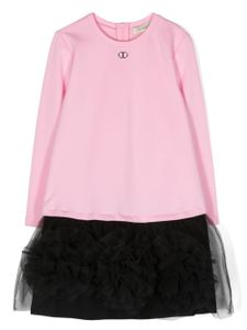 TWINSET Kids robe superposée à plaque logo - Rose