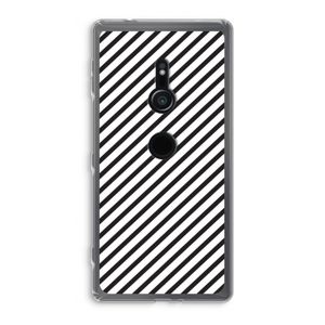 Strepen zwart-wit: Sony Xperia XZ2 Transparant Hoesje