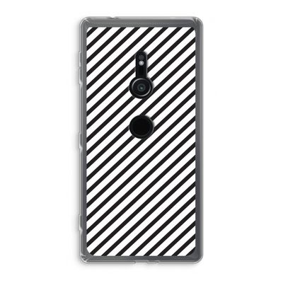 Strepen zwart-wit: Sony Xperia XZ2 Transparant Hoesje