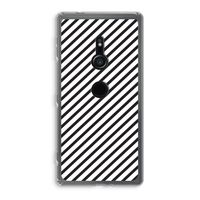 Strepen zwart-wit: Sony Xperia XZ2 Transparant Hoesje