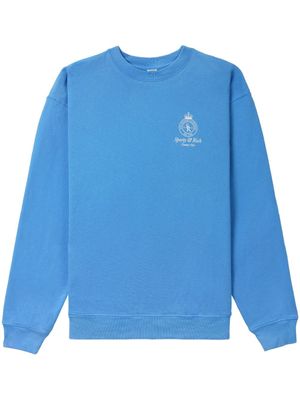 Sporty & Rich pull en coton à logo imprimé - Bleu