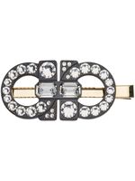 Ferragamo barrette Gancini sertie de cristal - Argent