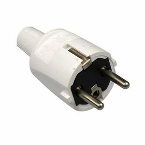 PVC stekker met randaarde wit ABL