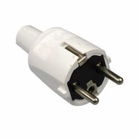PVC stekker met randaarde wit ABL