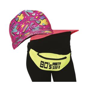 Foute 80s/90s party verkleed set - dames - retro pet en heuptasje - jaren 80/90 verkleed accessoires