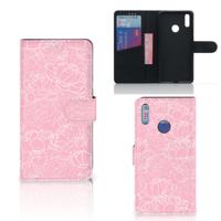 Huawei Y7 (2019) Hoesje White Flowers | Portemonnee hoesje