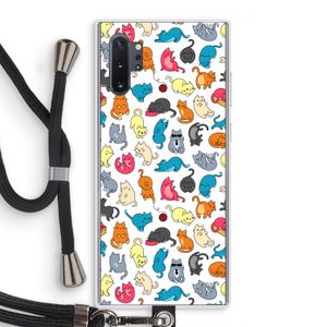 Kleurrijke katten: Samsung Galaxy Note 10 Plus Transparant Hoesje met koord
