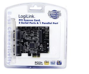 LogiLink PC0033 Seriële/parallelle interfacekaart Parallel (IEEE 1284), Serieel (9-pol.) PCIe