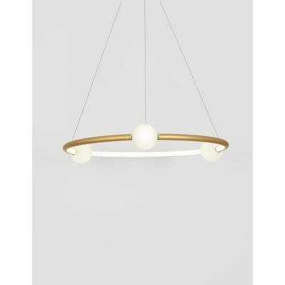 Lyora HanglampCelia goud met wit rond horizontaal - 9820600