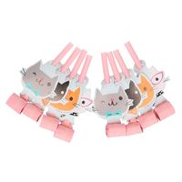 8x stuks Katten/poezen thema roltongen blaastoeters 8x stuks Katten/poezen thema roltongen blaastoeters