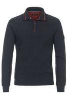 Casa Moda Casual Regular Fit Half-Zip Sweater Marine, Gestructureerd