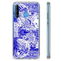 Extreme Case Huawei P30 Lite Angel Skull Blauw - thumbnail