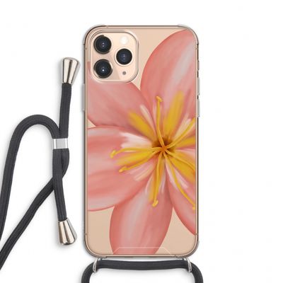 Pink Ellila Flower: iPhone 11 Pro Transparant Hoesje met koord