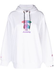 AAPE BY *A BATHING APE® hoodie à logo brodé - Blanc