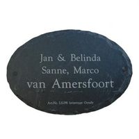 Leisteen naambord ovaal groot / Outhings