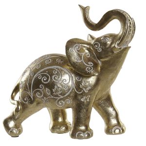 Olifant dierenbeeld - goud - polyresin - 25 x 11 x 25 cm - home decoratie