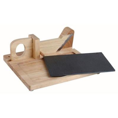Worst Guillotine - LIVOO - MEC127 - Bovenkant van rubberhout en leisteen - Mes van roestvrij staal - Veiligheid