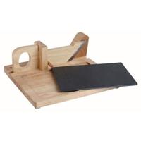 Worst Guillotine - LIVOO - MEC127 - Bovenkant van rubberhout en leisteen - Mes van roestvrij staal - Veiligheid
