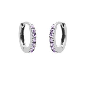 Karma Oorringen Plain Hoops Round Lavender 13 mm Zilver