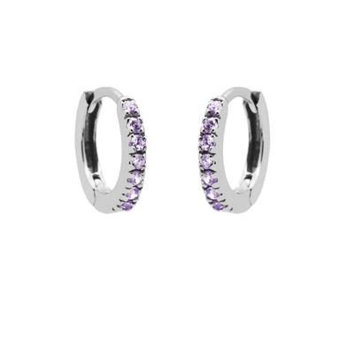 Karma Oorringen Plain Hoops Round Lavender 13 mm Zilver