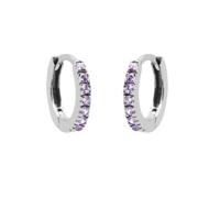 Karma Oorringen Plain Hoops Round Lavender 13 mm Zilver