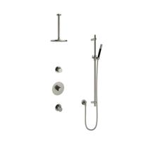Hotbath Cobber - Inbouw Regendoucheset - Geborsteld Nikkel - 2 Stopkranen - Thermostatisch - Plafondbuis 30 cm - Hoofddouche 200 mm - Staafhanddouche - Glijstang 900 mm - Waterbesparend