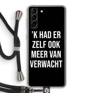 Meer verwacht - Zwart: Samsung Galaxy S21 Plus Transparant Hoesje met koord