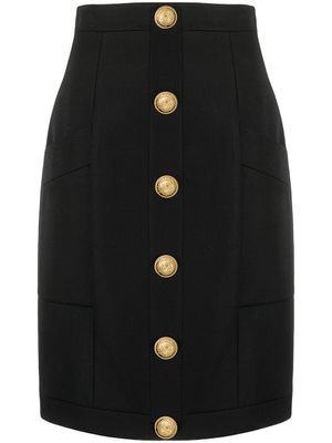 Balmain jupe à boutons décoratifs - Noir