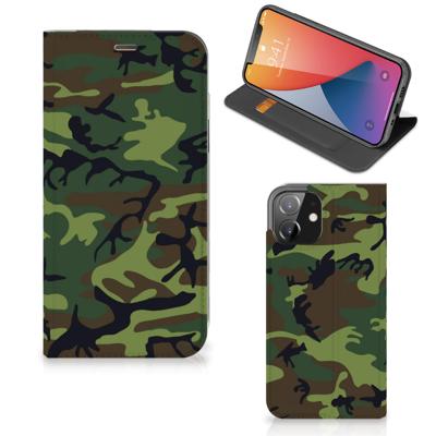iPhone 12 | iPhone 12 Pro | Hoesje met Magneet | Army Dark
