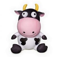 Cuddlebug knuffelkussen Cow 33 x 20 cm zwart/wit - thumbnail