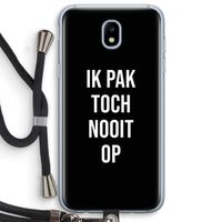 Ik pak nooit op - Zwart: Samsung Galaxy J5 (2017) Transparant Hoesje met koord