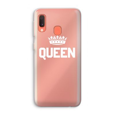 Queen zwart: Samsung Galaxy A20e Transparant Hoesje