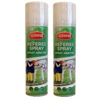 Scheidsrechters spray - 2x - wit - 150 ml - Voetbal spuitbus - lijnen zetten - markeerspray