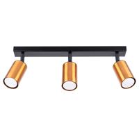 Plafondlamp WINX 3 zwart/cooper