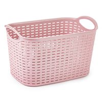 Opbergmand/kastmandje - 6,4 liter - roze - kunststof - 19 x 29 x 18 cm