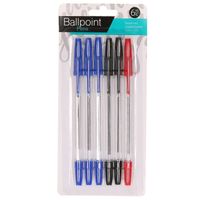 Balpennen set - 6 stuks - 3 kleuren - Pennen - thumbnail