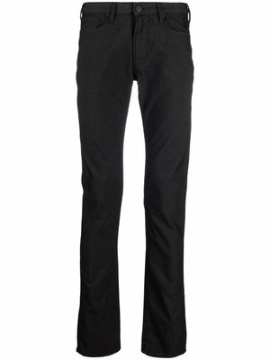 Emporio Armani pantalon slim à plaque logo - Noir