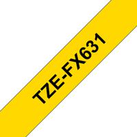 Brother TZe-FX631 Labeltape flexibel PET Tapekleur: Geel Tekstkleur: Zwart 12 mm 8 m