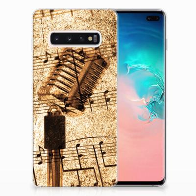 Samsung Galaxy S10 Plus | Siliconen hoesje | met foto Bladmuziek